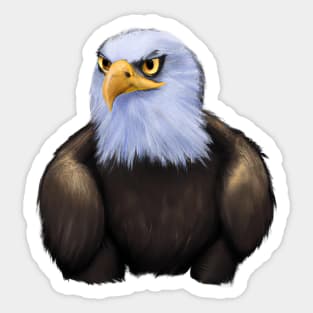 Cute Bald Eagle Drawing Sticker